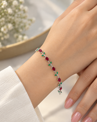 Ruby Vine Silver Tulip Bracelet
