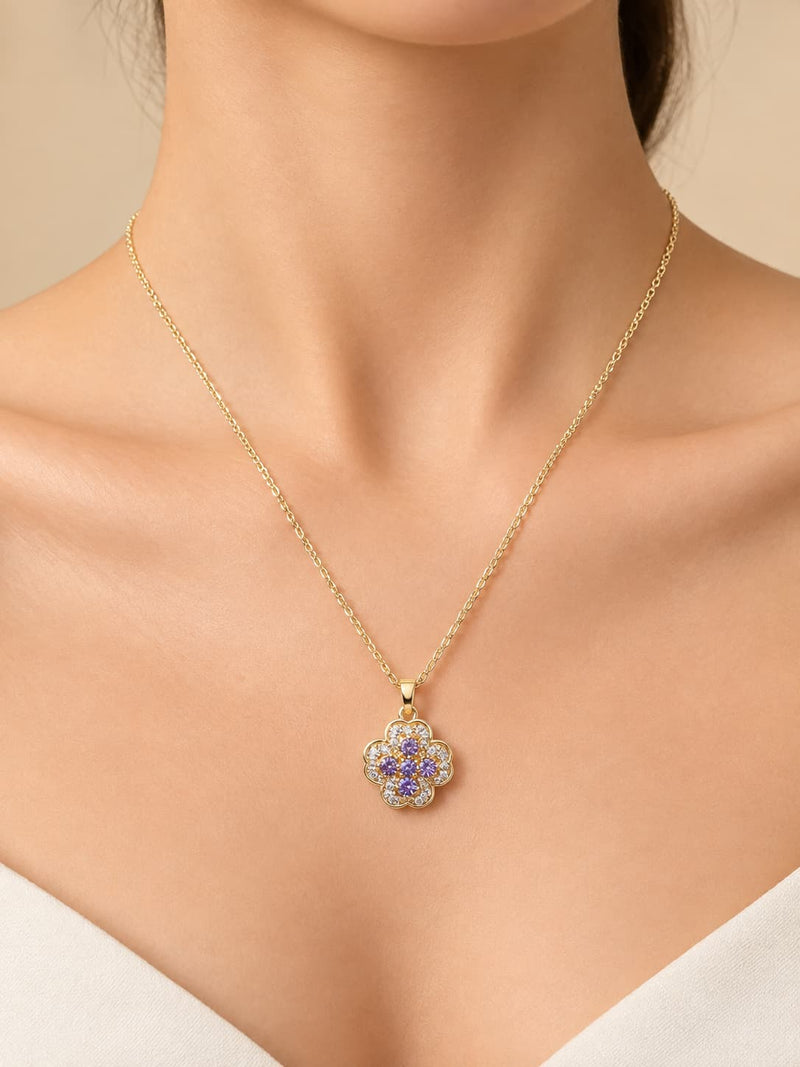 Golden Lavender Blossom Necklace