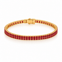 Ruby Cascade Gold Tennis Bracelet