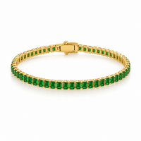 Emerald Cascade Gold Tennis Bracelet