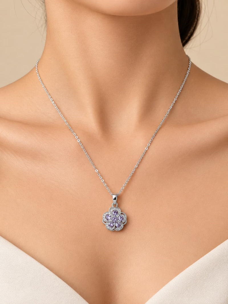 Lavender Blossom Pendant Necklace