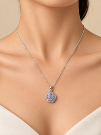 Lavender Blossom Pendant Necklace